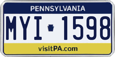 PA license plate MYI1598