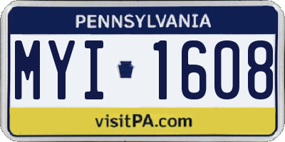 PA license plate MYI1608