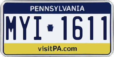 PA license plate MYI1611