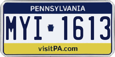 PA license plate MYI1613