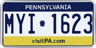 PA license plate MYI1623