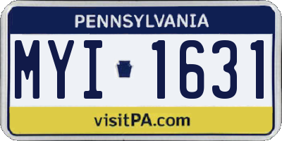 PA license plate MYI1631