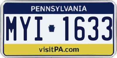 PA license plate MYI1633