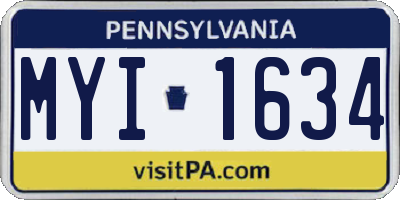 PA license plate MYI1634