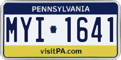 PA license plate MYI1641