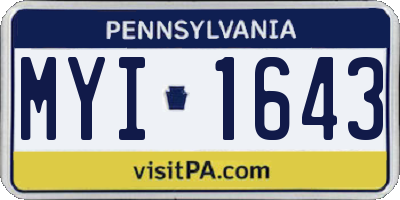 PA license plate MYI1643