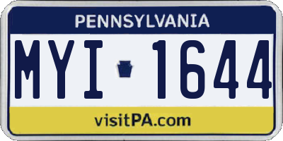 PA license plate MYI1644