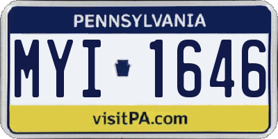 PA license plate MYI1646