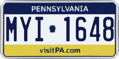 PA license plate MYI1648