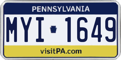 PA license plate MYI1649