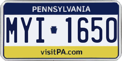 PA license plate MYI1650