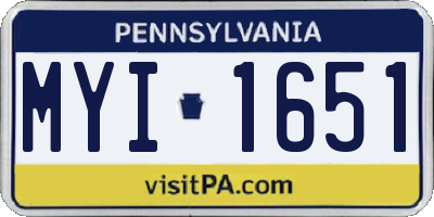 PA license plate MYI1651