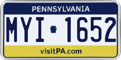 PA license plate MYI1652