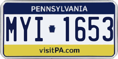 PA license plate MYI1653