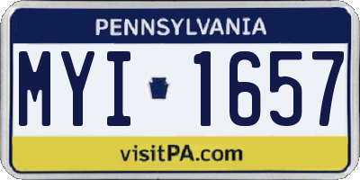 PA license plate MYI1657