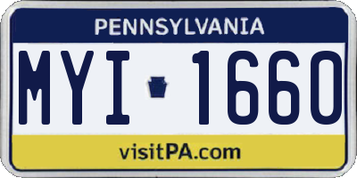 PA license plate MYI1660