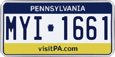 PA license plate MYI1661