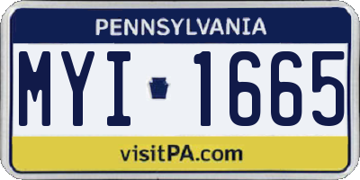 PA license plate MYI1665