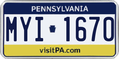 PA license plate MYI1670