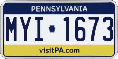 PA license plate MYI1673