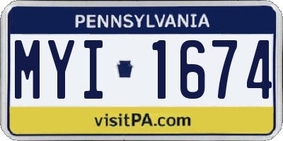 PA license plate MYI1674