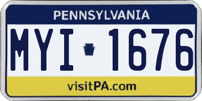 PA license plate MYI1676