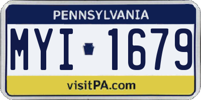 PA license plate MYI1679