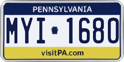 PA license plate MYI1680