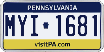 PA license plate MYI1681