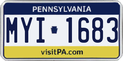 PA license plate MYI1683