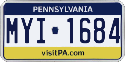 PA license plate MYI1684