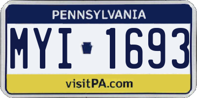 PA license plate MYI1693