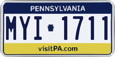 PA license plate MYI1711