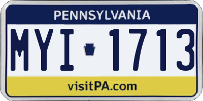 PA license plate MYI1713