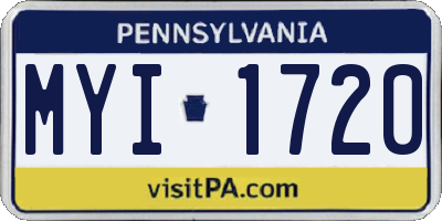 PA license plate MYI1720