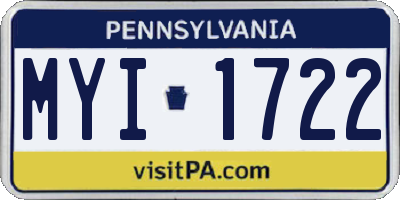 PA license plate MYI1722