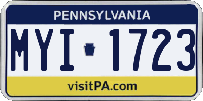 PA license plate MYI1723