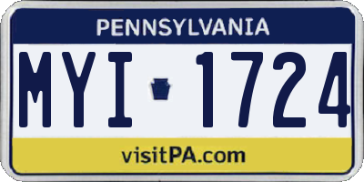 PA license plate MYI1724