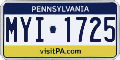 PA license plate MYI1725