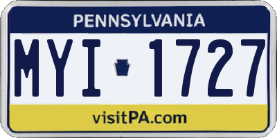 PA license plate MYI1727