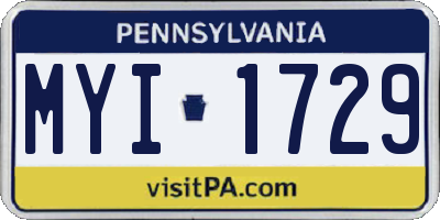 PA license plate MYI1729