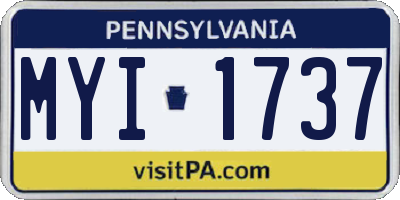 PA license plate MYI1737