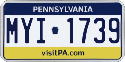 PA license plate MYI1739