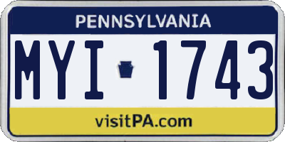 PA license plate MYI1743