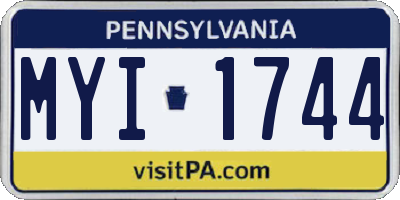 PA license plate MYI1744