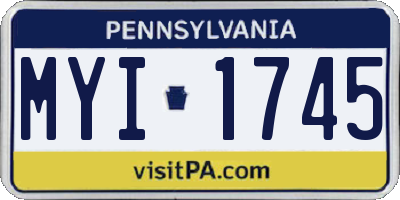 PA license plate MYI1745