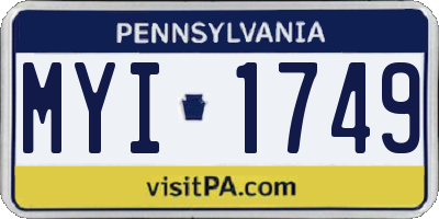 PA license plate MYI1749