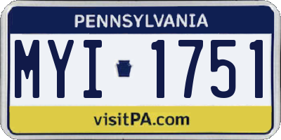 PA license plate MYI1751