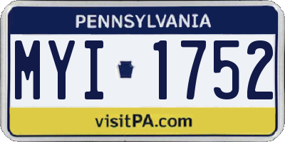 PA license plate MYI1752