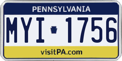 PA license plate MYI1756